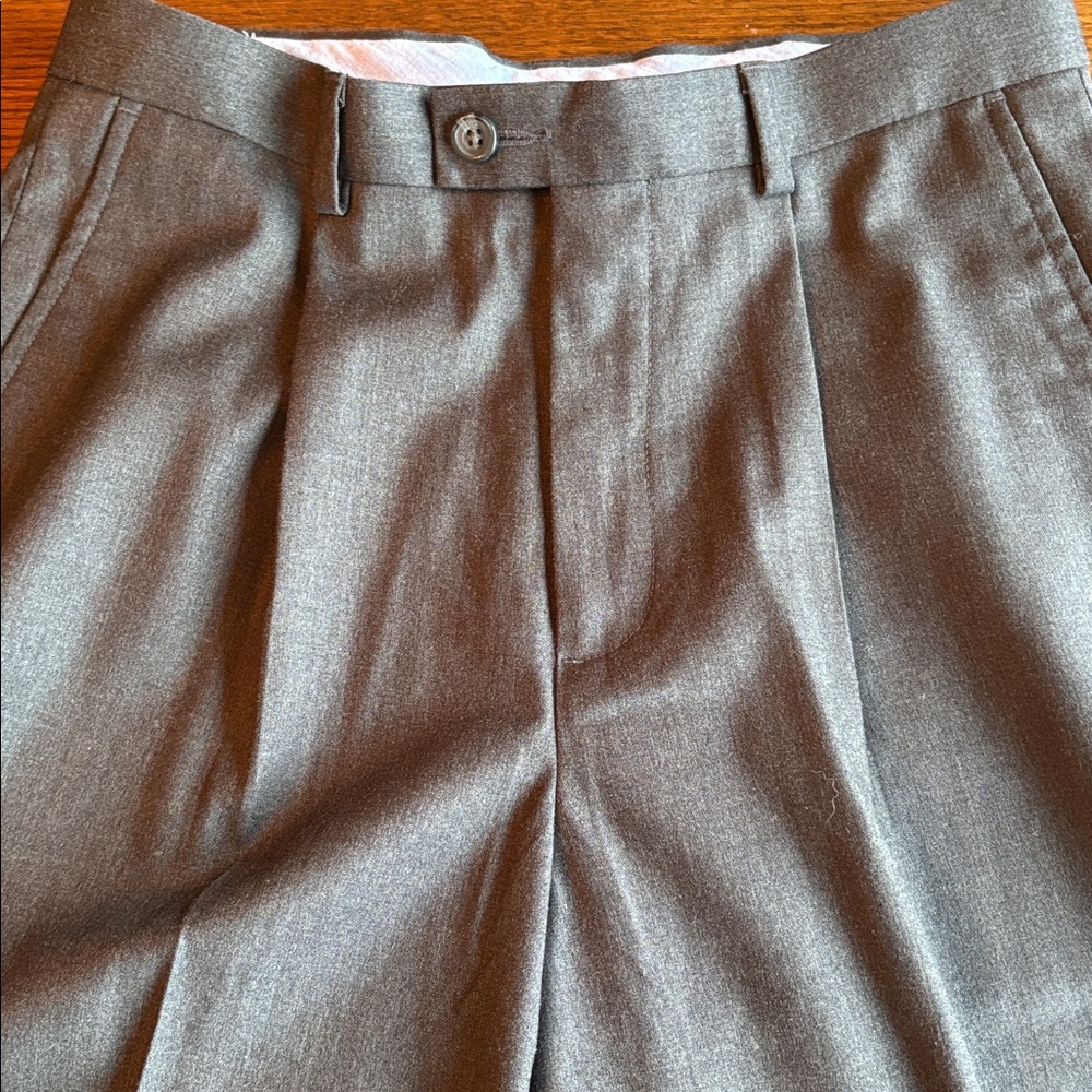 Europa black wool blazer Calvin Klein blue shirt Nautica grey pleated pants EUC - Picture 5 of 6